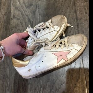 Authentic Golden Goose White and Pink Sneakers size 8